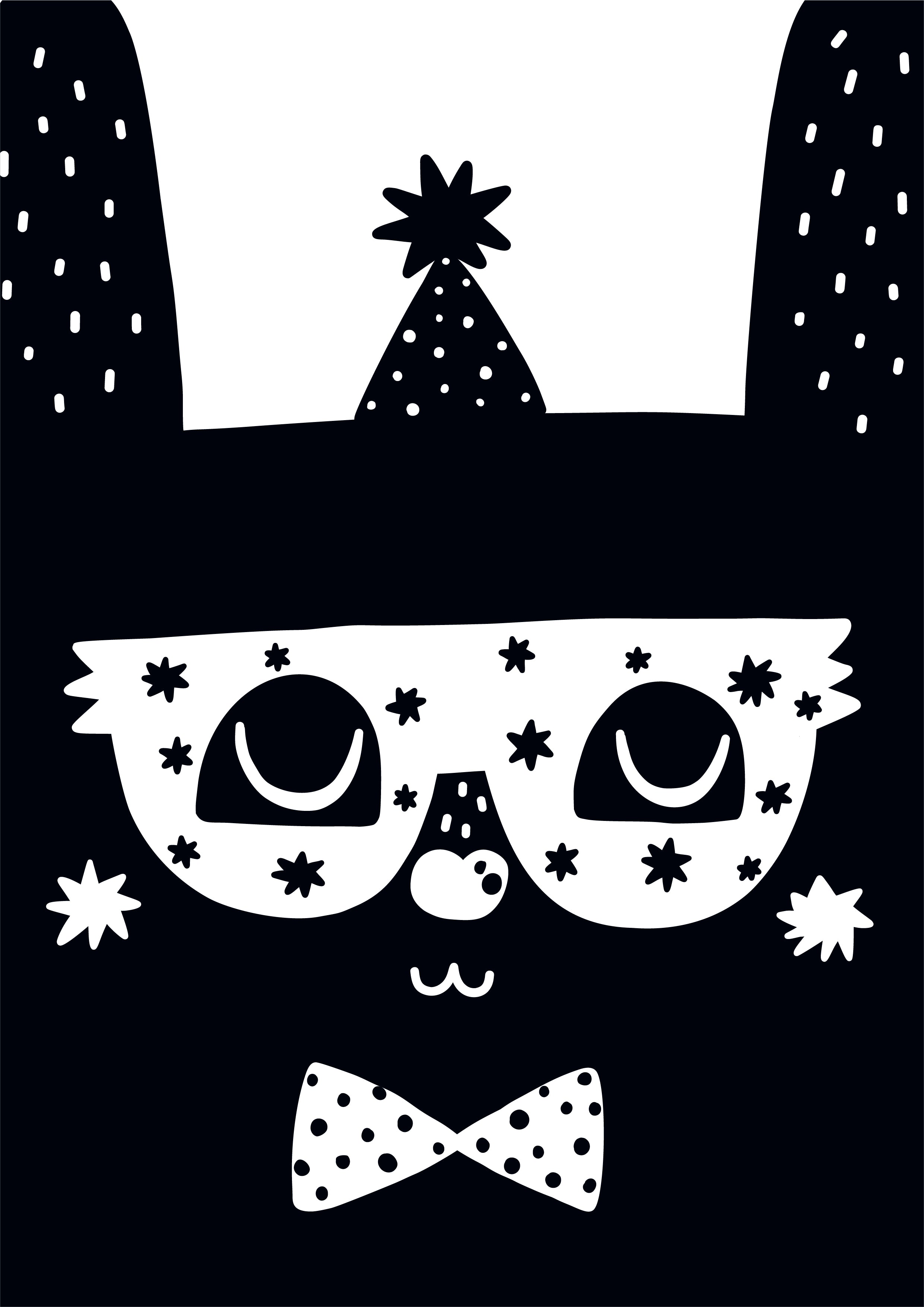 Party Animal - Modern Wall Art - Animal Series in High Contrast - Olli+Lime
